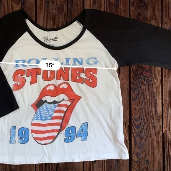Rolling Stones Womens Medium 1994 Voodoo Lounge Tour Baseball-Style Tee • Raglan - Picture 8 of 13